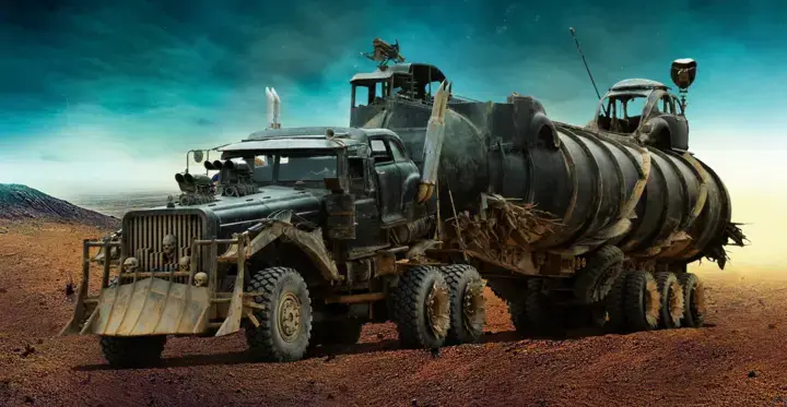 The War Rig, a tank truck, from the movie Mad Max: Fury Road.